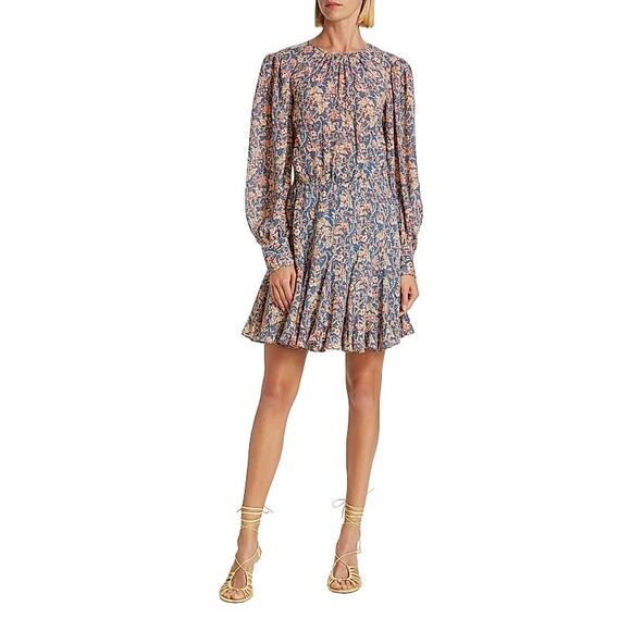 VERONICA BEARD $648 GARA FLORAL PLEATED MINIDRESS 2 - Picture 9 of 11